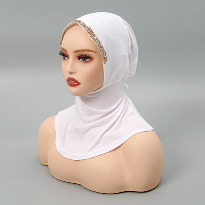 Women’s Modal Rhinestone Hijab Cap - Soft Muslim Turban Underscarf Bonnet for Secure Headwrap Styling