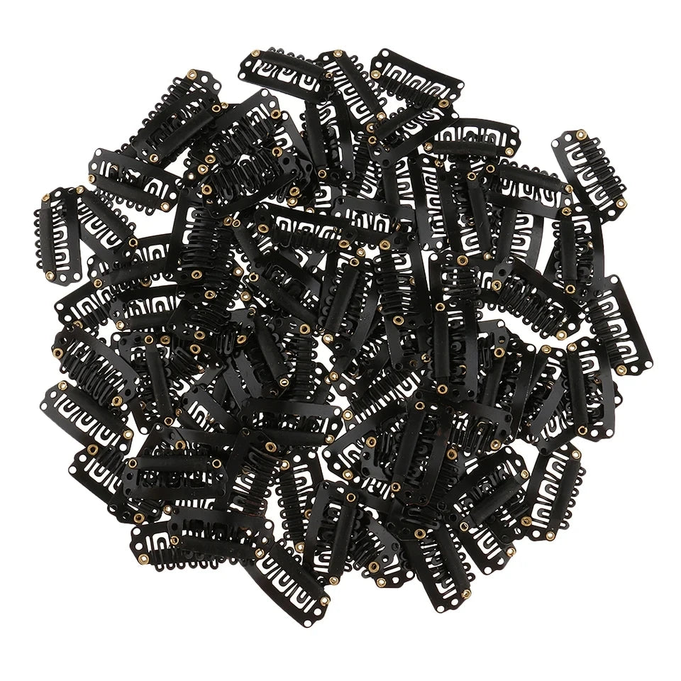 50PCS Hair Extension Snap Clips - 2.8cm Silicone Back Wig Clips for Clip-In Hair Extensions