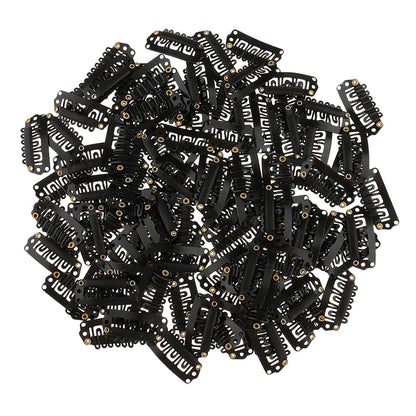 50PCS Hair Extension Snap Clips - 2.8cm Silicone Back Wig Clips for Clip-In Hair Extensions