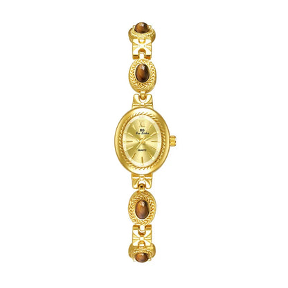 Oval Gold Women's Watch – Luxury Rhinestone Dress & Casual Quartz Small Dial Wristwatch 2025 ⌚✨