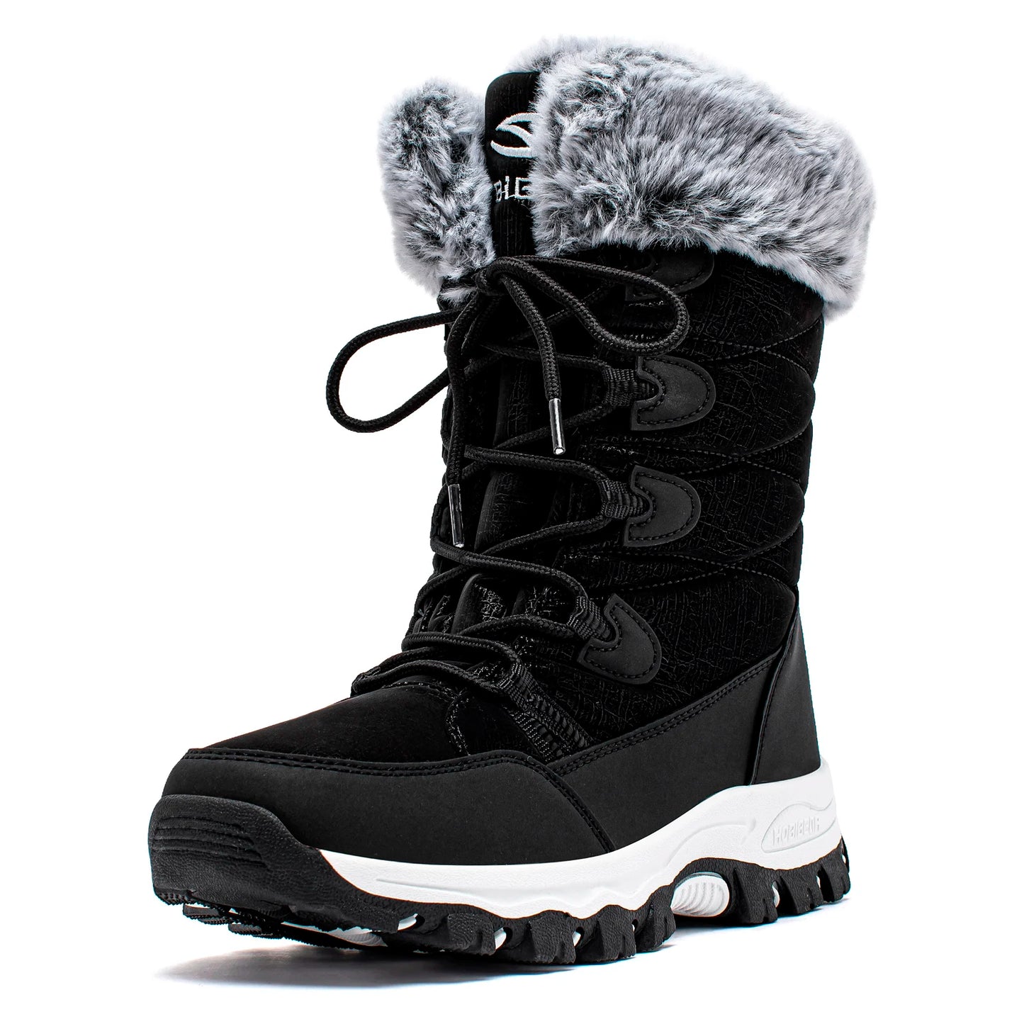 HOBIBEAR Women’s Winter Snow Boots – Waterproof Faux Fur Lined Non-Slip Lace-Up Outdoor Shoes