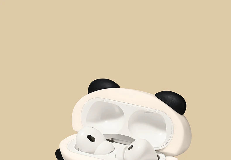Cute Lying Panda Silicone Case for AirPods 4 (2024) & AirPods Pro 1/2/3 — Protective Earbuds Charging Cover