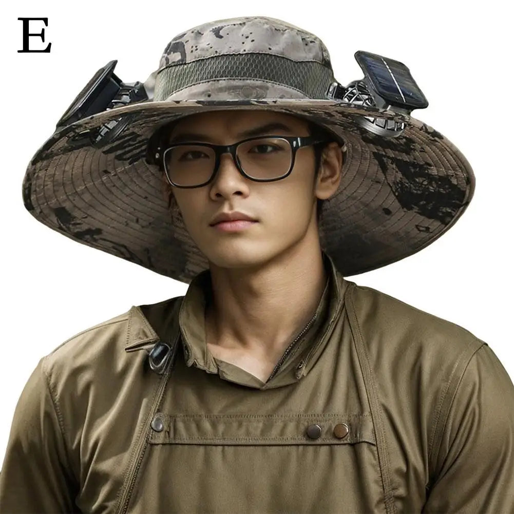 Solar Powered Fan Hat – Outdoor Camping & Fishing Sun Protection Cap with Portable Cooling Fan