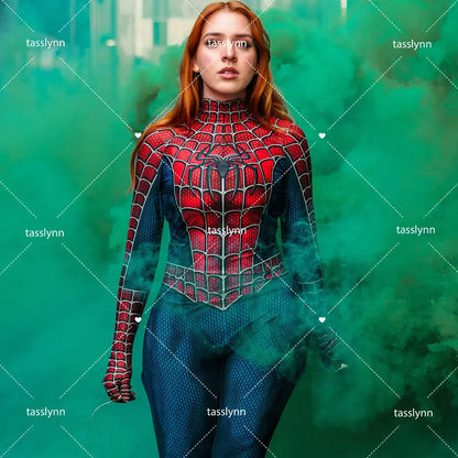 Spider-Raimi Cosplay Costume – Spider Girl Zentai Spandex Bodysuit for Halloween, Party & Anime Geek Outfit
