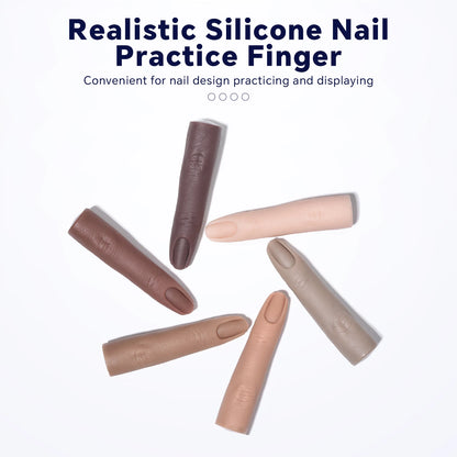 Realistic Silicone Nail Art Practice Finger - Manicure Training & Display Tool