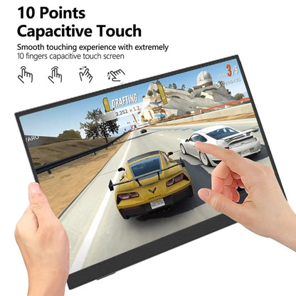 HGFRTEE 14" Touchscreen Portable Monitor – 100% sRGB, 400cd/m² Gaming Display for Xbox, PS4/5, Switch, Laptop