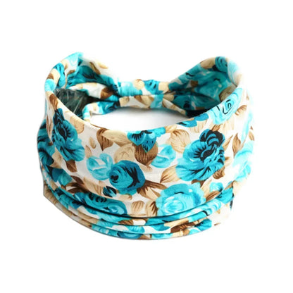 Bohemian Wide Cotton Stretch Headbands for Women – Turban Style Hairbands, Bandana Headwrap Hair Accessories