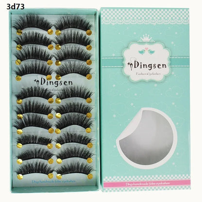 DINGSEN 10 Pairs Handmade Eyelash Fans – Individual False Lashes for Beauty & Makeup, Factory Price