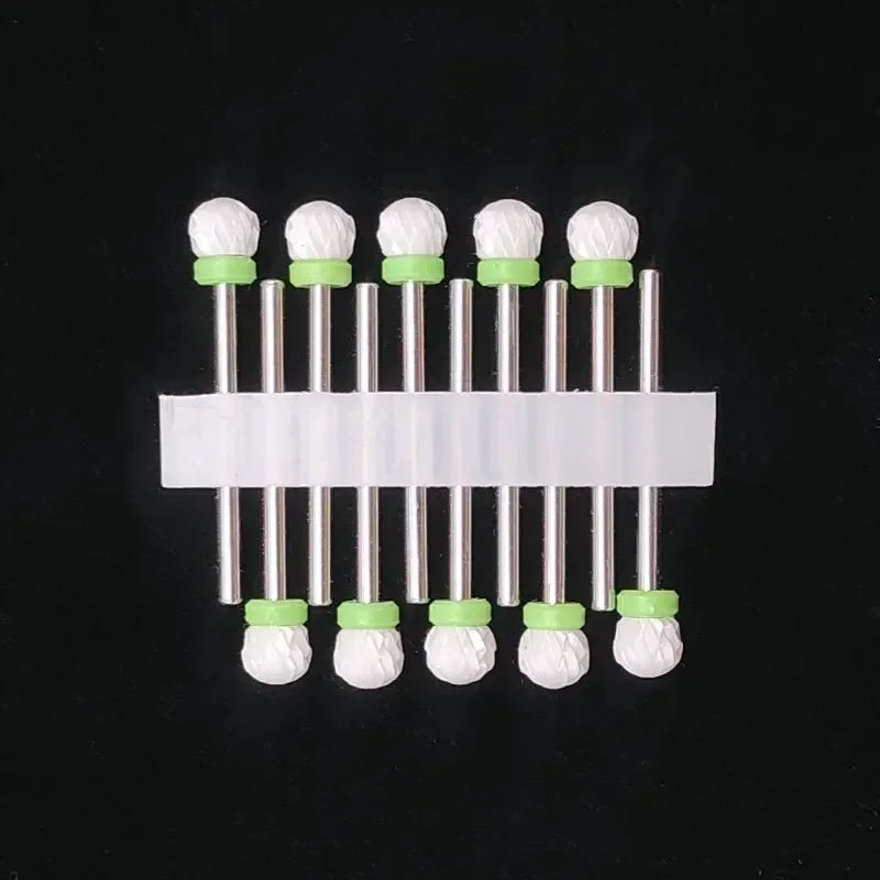 10PCS Ceramic Nail Drill Bits - Rotary Milling Cutters for Gel Polish Removal & Nail Grinding Machine Accessories
