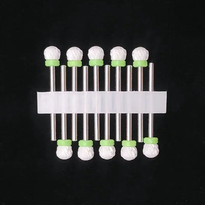 10PCS Ceramic Nail Drill Bits - Rotary Milling Cutters for Gel Polish Removal & Nail Grinding Machine Accessories