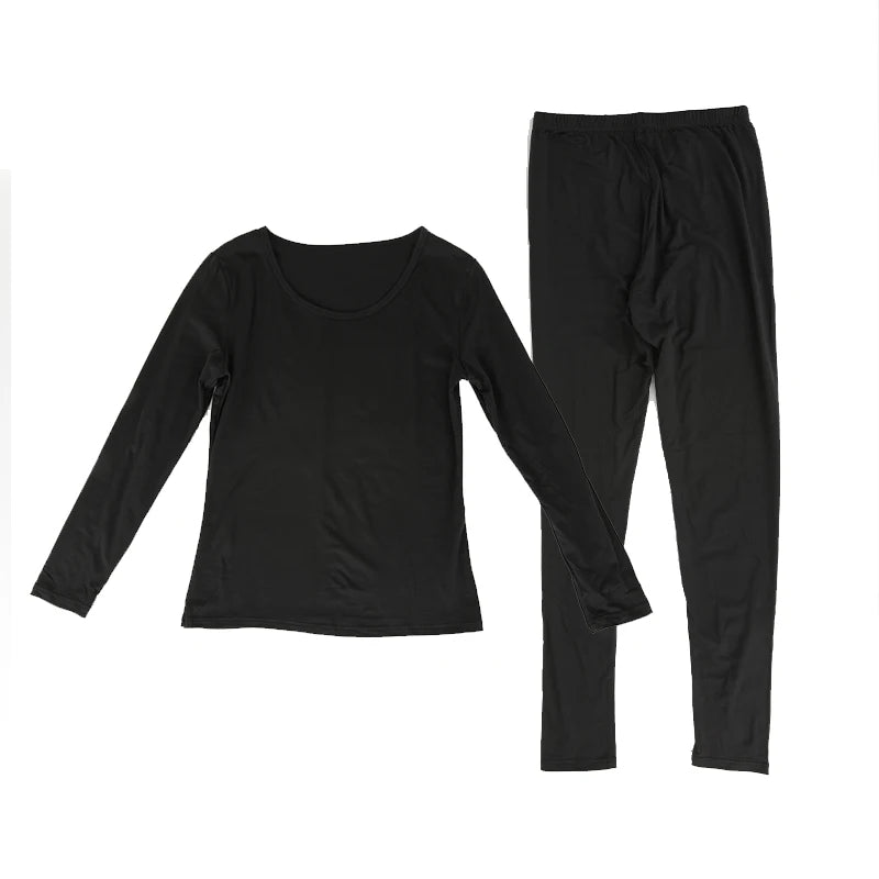 Winter Women's Thermal Underwear Set: Long-Sleeved Top and Trousers - Warm Lingerie 2-Piece Seamless Long Johns