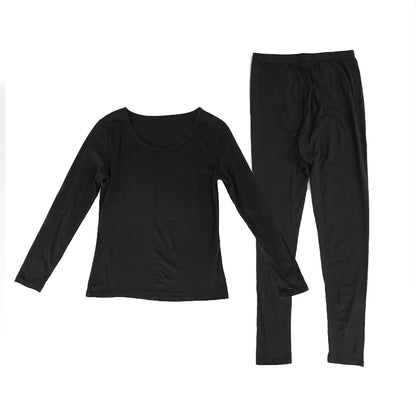 Winter Women's Thermal Underwear Set: Long-Sleeved Top and Trousers - Warm Lingerie 2-Piece Seamless Long Johns
