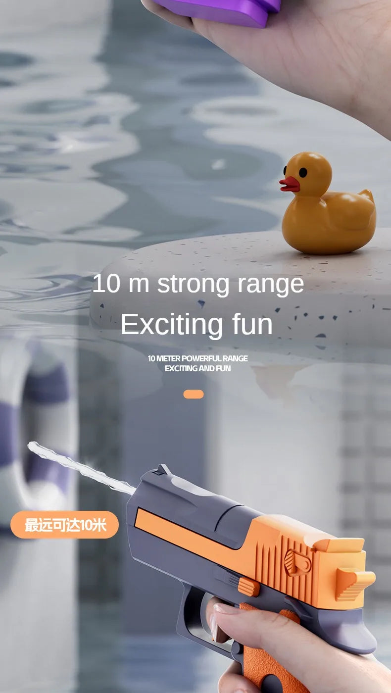 Mini Desert Eagle Water Gun – Mechanical Continuous Firing Small Pistol for Kids, Summer Beach & Pool Toy