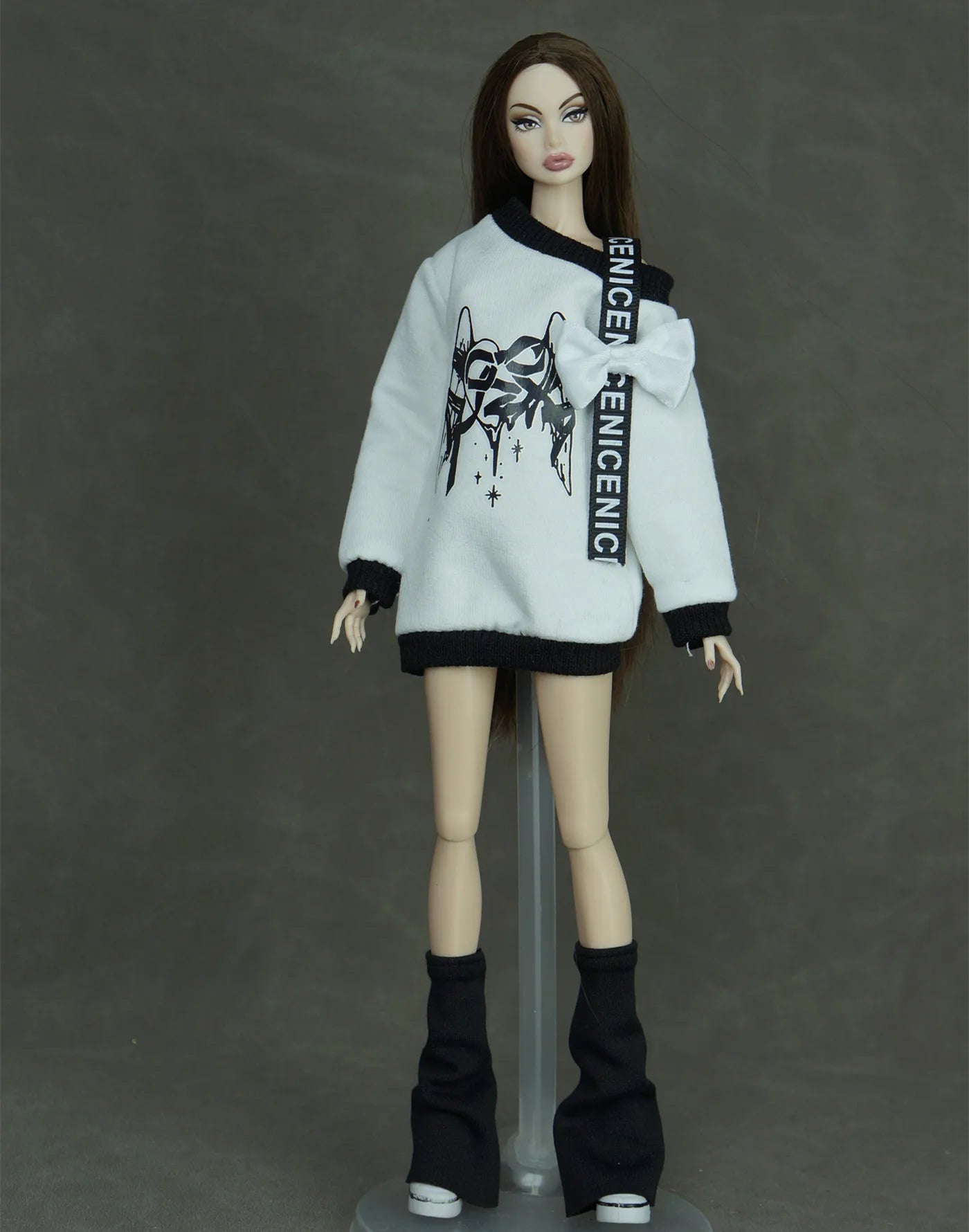 30cm Doll Clothes Set – Long Sleeve Shirt & Foot Covers for 1/6 OB/ST/FR/BB Dolls