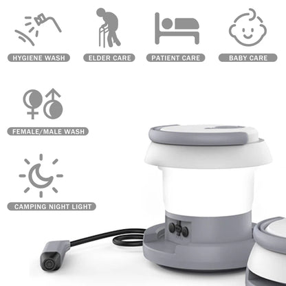 WOWER Portable Foldable Bidet – 1L Travel Toilet Sprayer with Light for Camping & Hiking