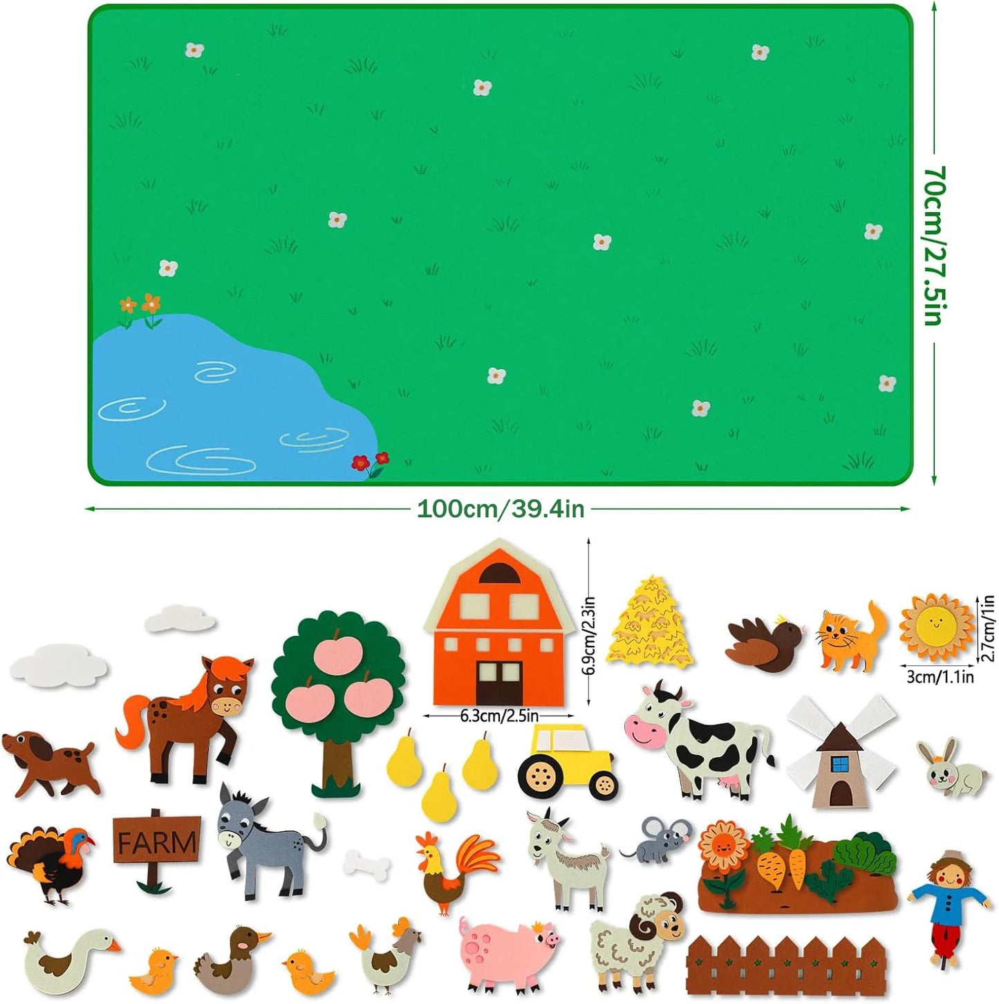 Farm Animals Felt Story Board Set – Interactive Early Learning Wall Puzzle Toys for Toddlers