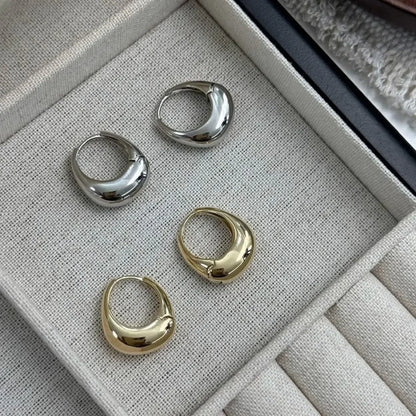 Stainless Steel Chunky Hoop Earrings – Smooth Round Statement Hoops for Women & Girls, Punk Fashion Jewelry