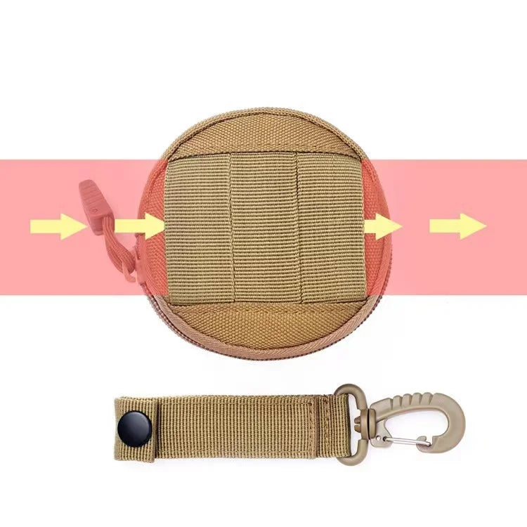 Outdoor Triangular Buckle Earphone Bag – Portable Circular Case for U Disk & Earphone Protection