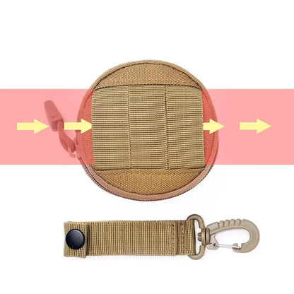 Outdoor Triangular Buckle Earphone Bag – Portable Circular Case for U Disk & Earphone Protection