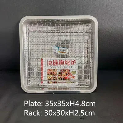 304 Stainless Steel Baking Tray with Wire Rack — Cake, BBQ, Oven, Roasting & Grilling Pan Tool