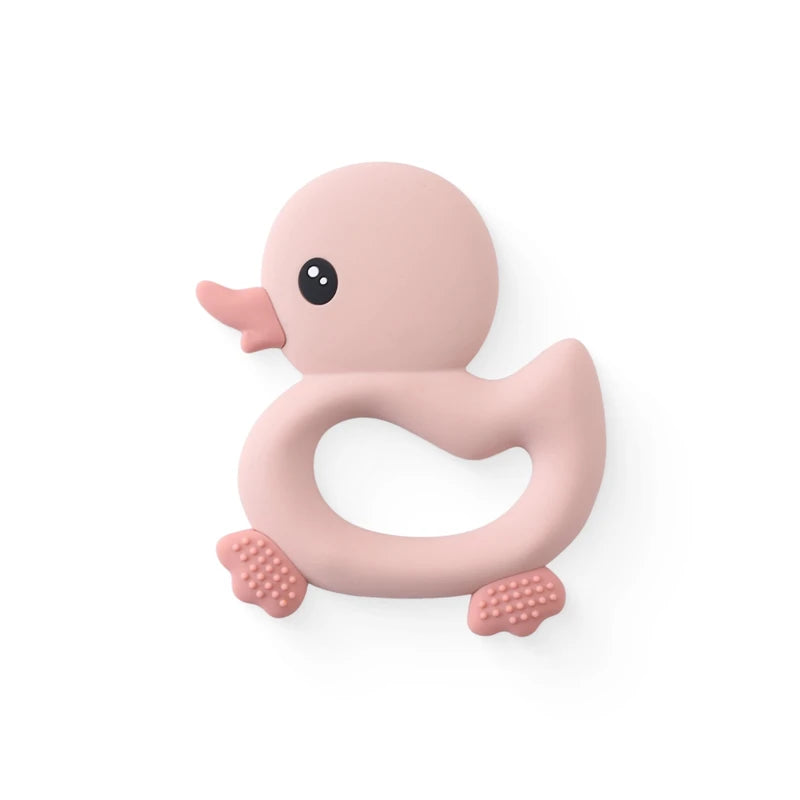 Baby Silicone Teether Toy - Cartoon Rattle Gum Relief Infant Teething Accessory for 0-12 Months