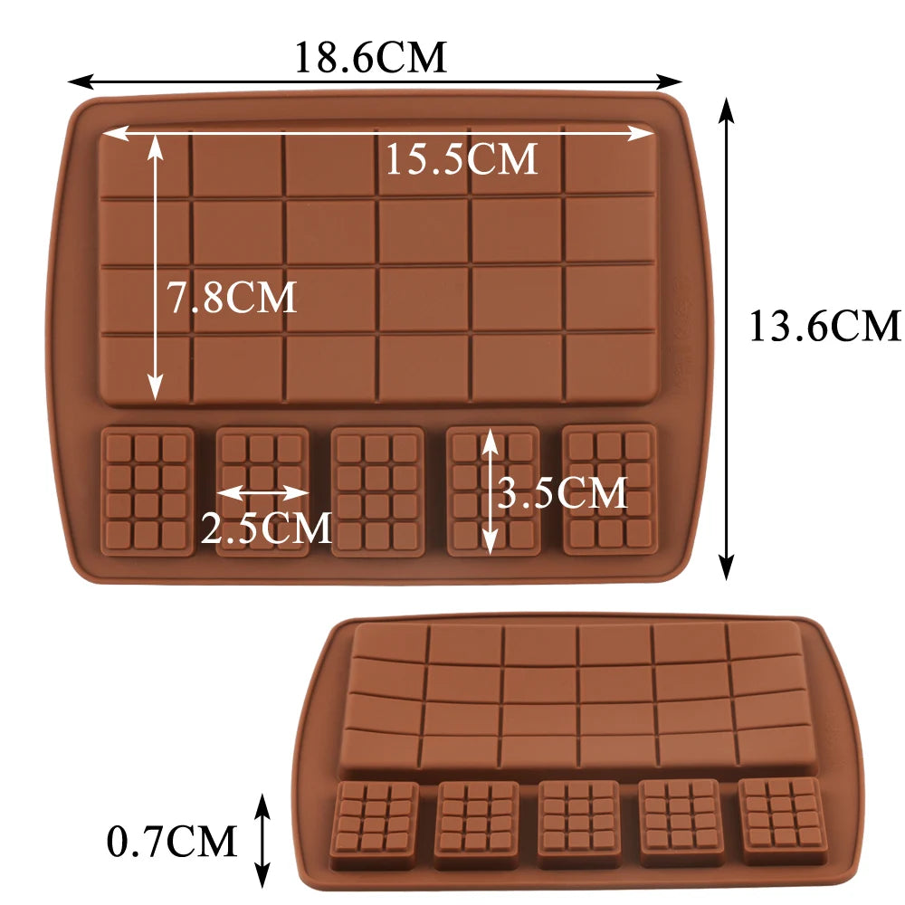 JJYY Silicone Chocolate Mold – 12-Cavity Fondant & Candy Bar Mould for Cake Decoration & Baking