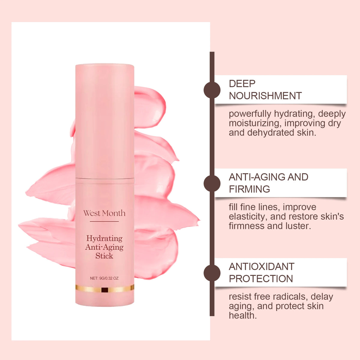 Moisturizing Multi Balm Stick - Collagen Hydrating Balm for Skin Firmness, Brightness, and Wrinkle Care