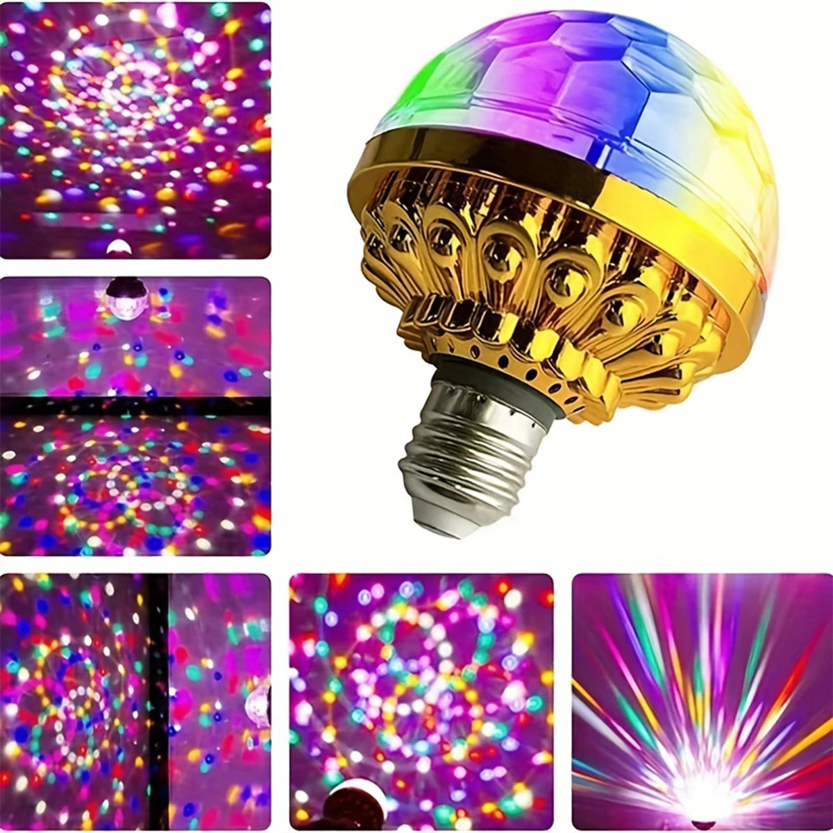 E27 RGB Rotating LED Stage Light - Magic Projector Lamp for Disco, KTV, Parties, Weddings & Holidays