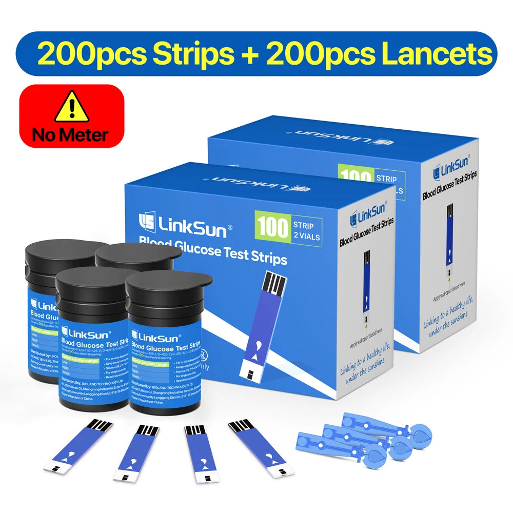 LinkSun G-425-3 Blood Glucose Meter Kit - No-Code Diabetes Tester with 10, 50 or 100 Test Strips