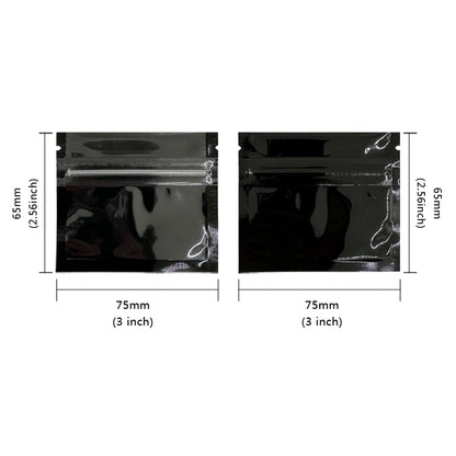 20–100PCS Black Matte Zipper Bags — Smell-Proof Mylar Pouches with One-Side Clear Window