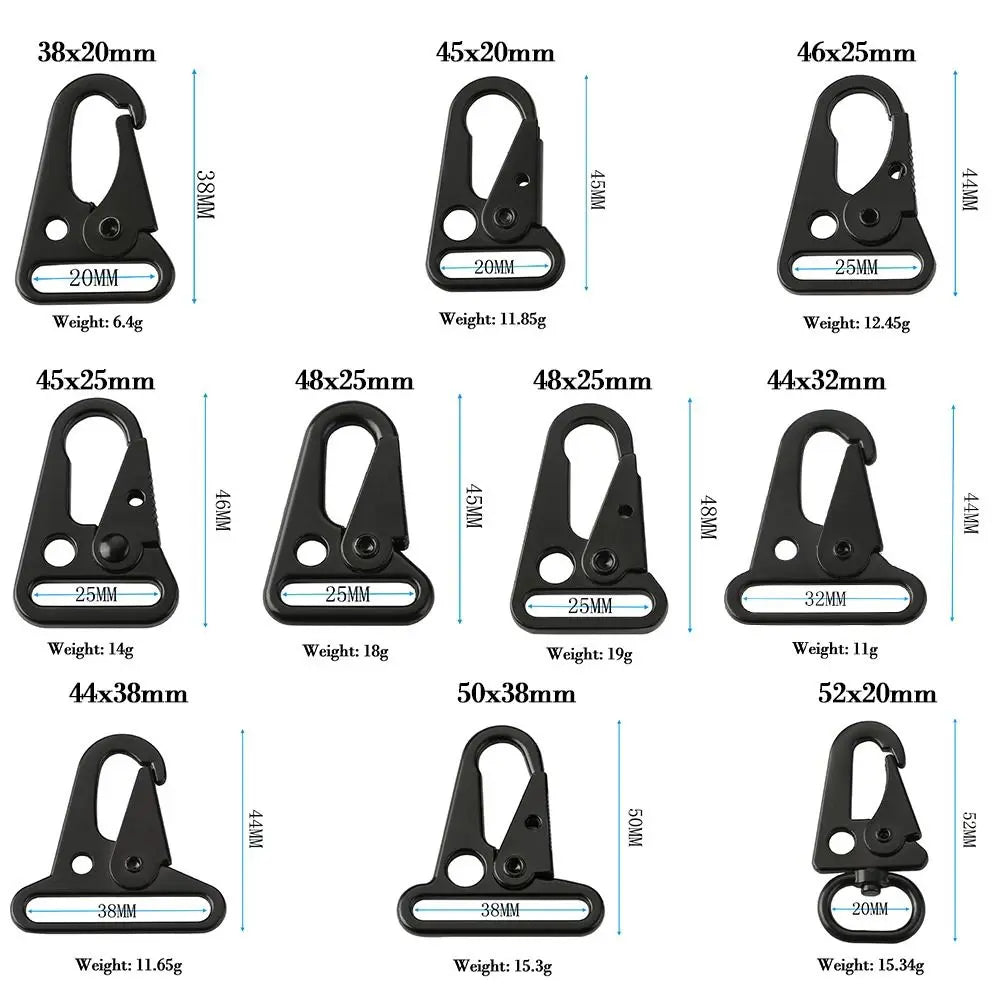 Aluminum Eagle Hook Carabiner Buckle – 10 Sizes Outdoor Climbing Strap Clip Tool