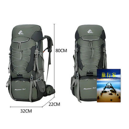 75L Camping & Hiking Backpack with Rain Cover - Outdoor Travel, Trekking & Climbing Rucksack for Men