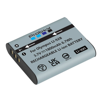 Li-90B / Li-92B Battery & Charger for Olympus Tough TG Series & SP-100 Cameras