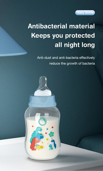 Dr.isla 150/240ML Baby PP Bottle – Wide Mouth Newborn Milk Bottle with Handle & BPA Free, Patterned Baby Cup