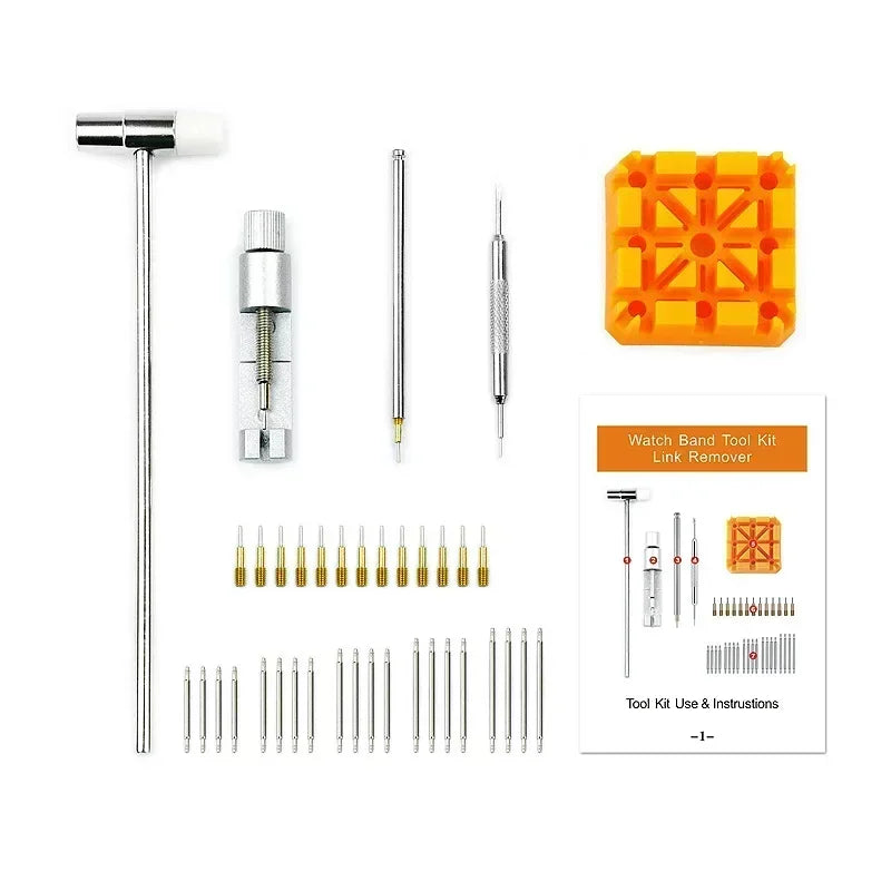 Watch Repair Tool Kit – Link Band Pin Remover & Adjuster Set for Professional Watchmaking