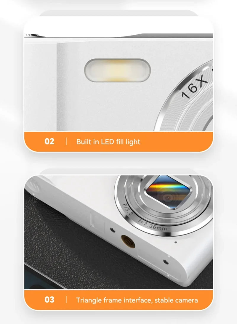 Xiaomi 4K Digital Camera – 50MP, 16X Zoom, Anti-Shake, Flash, Outdoor Student Video Recorder