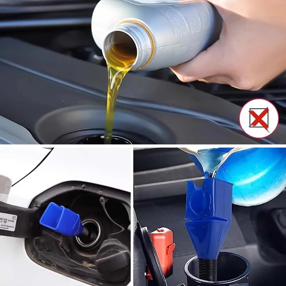 Foldable Flexible Oil Funnel Tool – Multi-Use Fuel & Gasoline Transfer Funnel for Cars & Motorcycles, Engine Refueling & Draining Plastic Filter Accessory