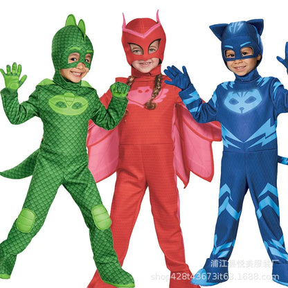 Kids Blue Pajama Hero Costume with Mask — Anime Cosplay Outfit for Boys & Girls