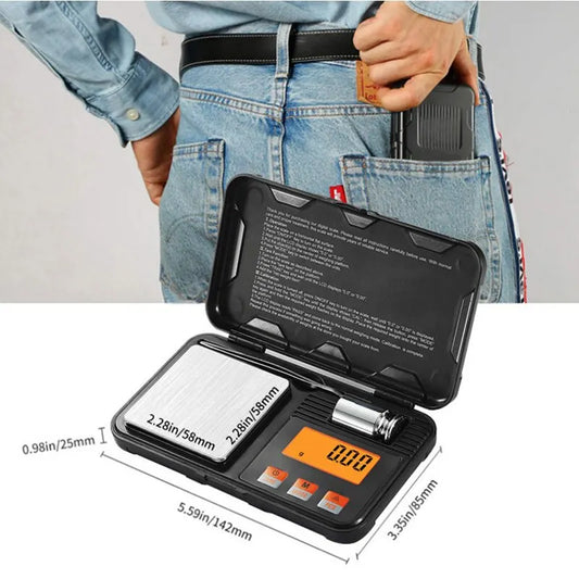 Digital Mini Precision Scale - 200g/0.01g & 50g/0.001g Pocket Electronic Balance for Food, Jewelry & Small Items