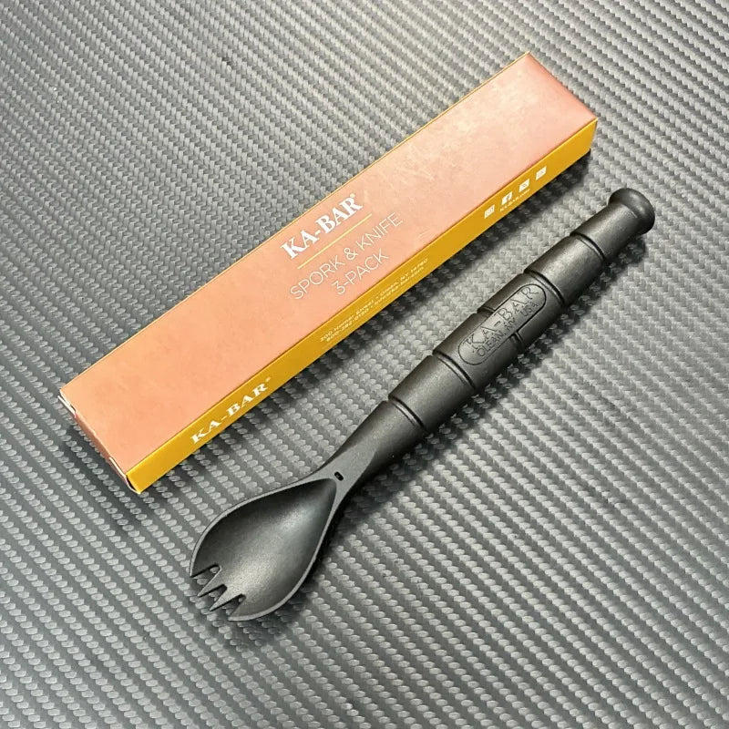 Tactical Mini Cutlery Set - EDC Folding Fork Spoon Knife Combo for Camping, Hiking & Outdoor Adventures