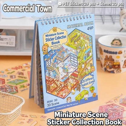 3D Cabin Scene Sticker Book - Layered Cartoon Scene Stickers for DIY Crafts, Creative Play, and Collecting
