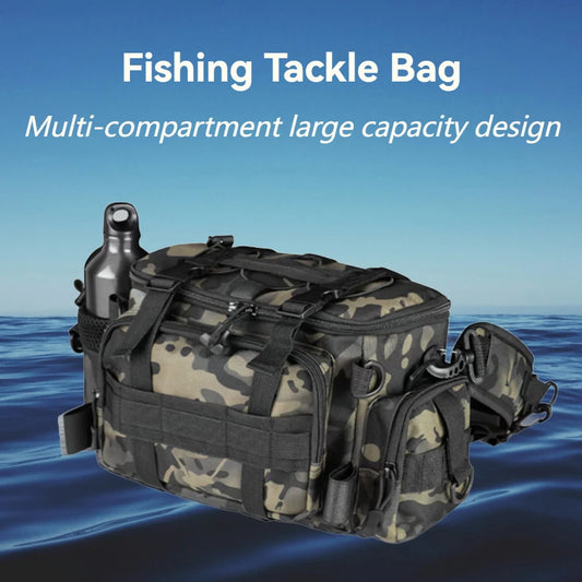 Portable Fishing Tackle Shoulder Bag – Storage Bag with Rod Holder for Outdoor Sports & Fly Fishing