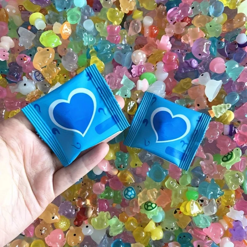 10/30/60-Piece Mini Mystery Blind Bags - Luminous Animal Figurines for Dollhouses, Fairy Gardens, and DIY Decorations