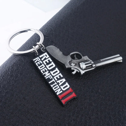 Red Dead Redemption 2 Arthur Morgan Revolver Keychain - Game-Inspired Bag Charm and Cosplay Gift for Fans