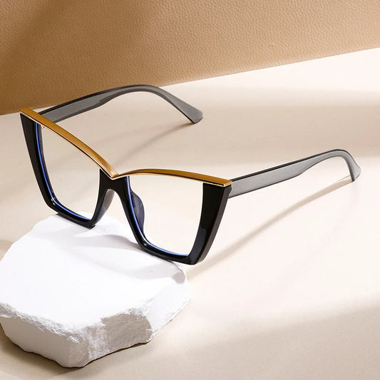 KAMMPT Vintage Cat Eye Glasses for Women – Oversized Candy Color Fashion Optical Frames, Blue Light Blocking Trendy Eyewear