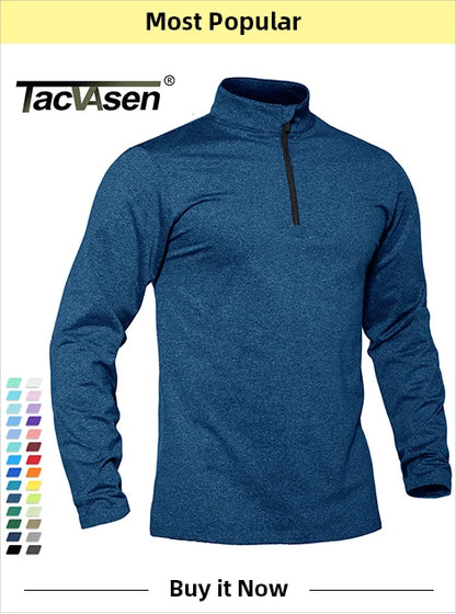 TACVASEN Men’s Winter Fleece Sweatshirt – Thicken Sherpa-Lined Crewneck Pullover, Warm Heavy Winter Top, No Hood