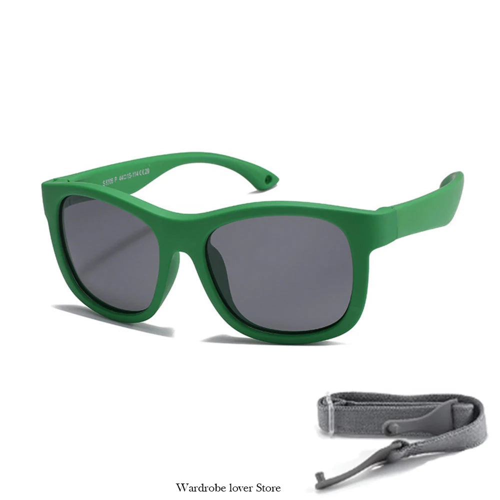2025 Polarized Kids Sunglasses – UV400 Infant & Toddler Shades with Soft Frame and Safety Cord for Ages 1–3