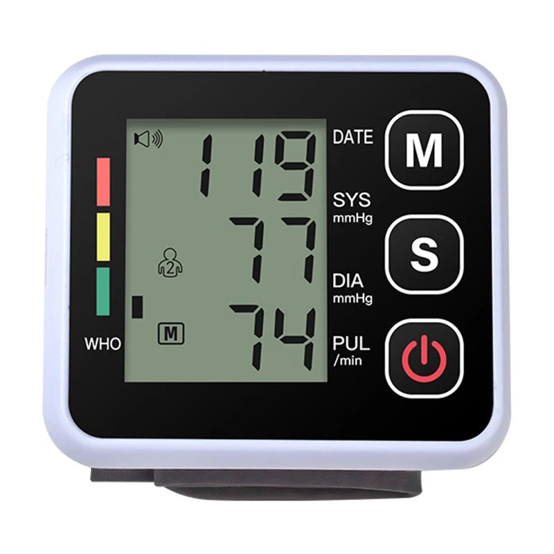 English Voice Digital Wrist Blood Pressure Monitor – High-Accuracy Electronic Sphygmomanometer Tonometer