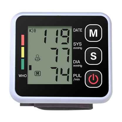English Voice Digital Wrist Blood Pressure Monitor – High-Accuracy Electronic Sphygmomanometer Tonometer