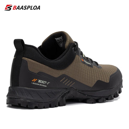 Baasploa Men's Waterproof Hiking Shoes – Anti-Skid, Wear-Resistant Outdoor Sneakers for Travel & Sports